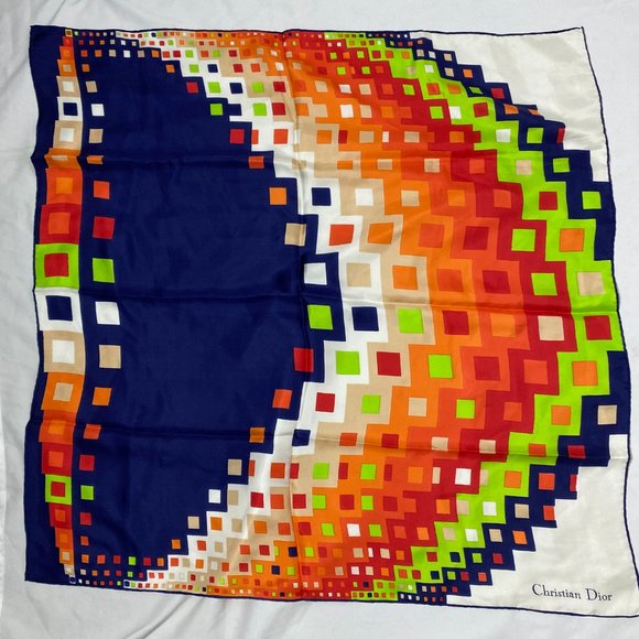 Christian Dior Geometric Silk Square Scarf - Picture 3 of 4